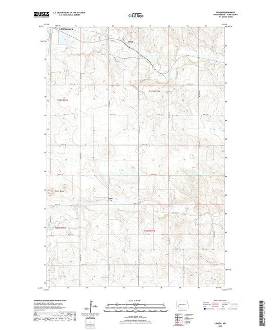 Lehigh North Dakota US Topo Map Image