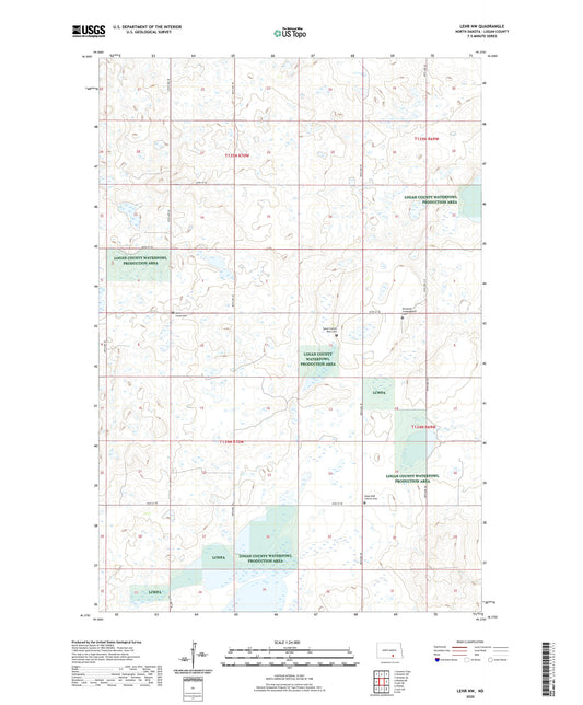 Lehr NW North Dakota US Topo Map Image