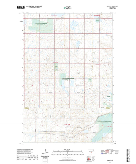 Lehr SW North Dakota US Topo Map Image