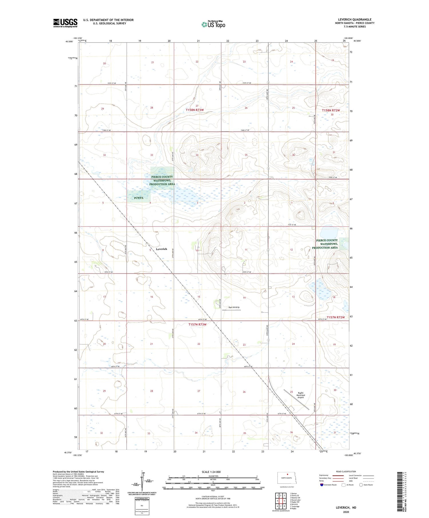 Leverich North Dakota US Topo Map Image