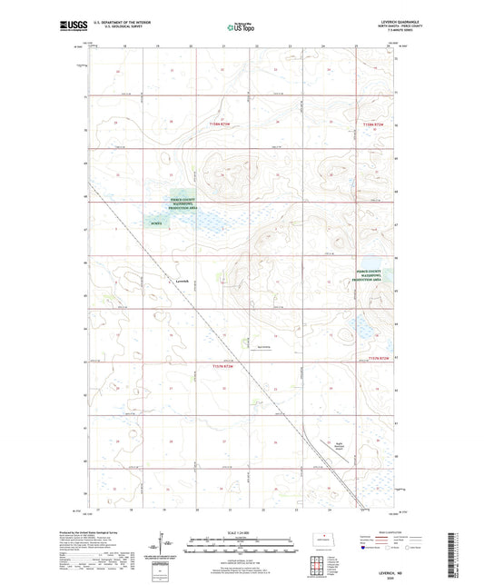 Leverich North Dakota US Topo Map Image