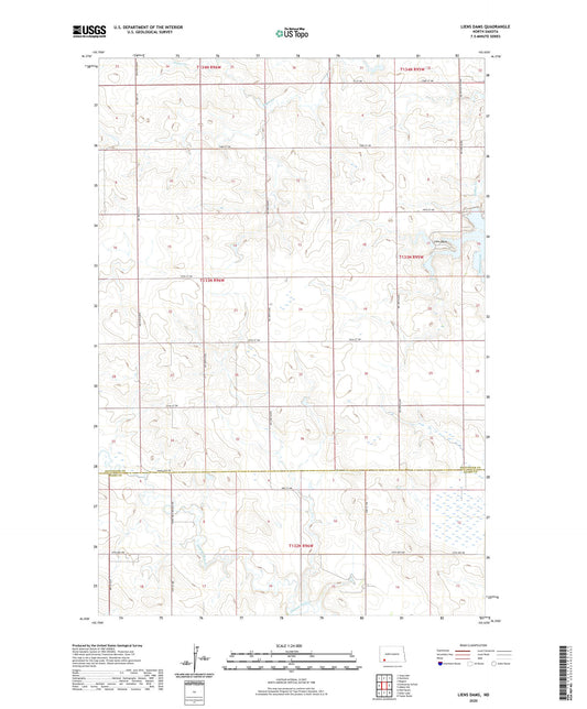 Liens Dams North Dakota US Topo Map Image