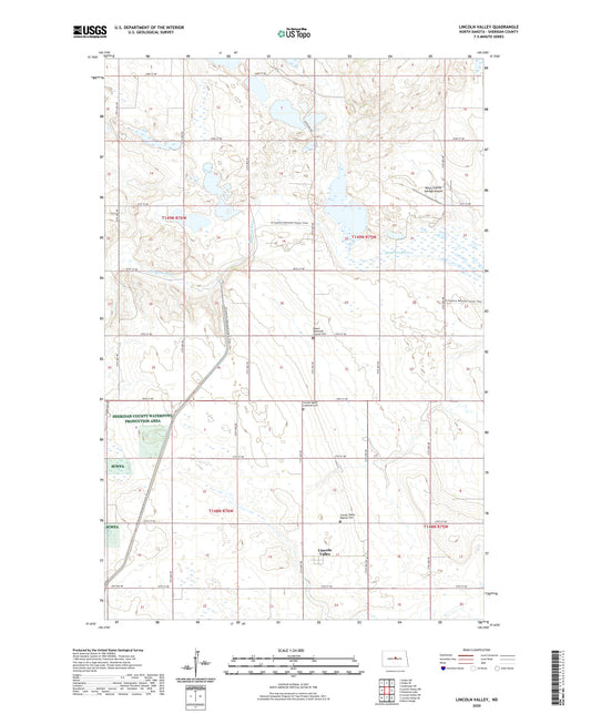 Lincoln Valley North Dakota US Topo Map Image