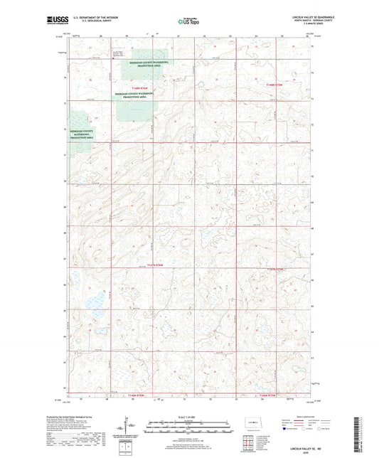Lincoln Valley SE North Dakota US Topo Map Image