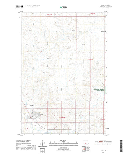 Linton North Dakota US Topo Map Image
