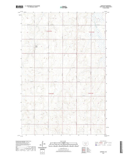 Linton NE North Dakota US Topo Map Image