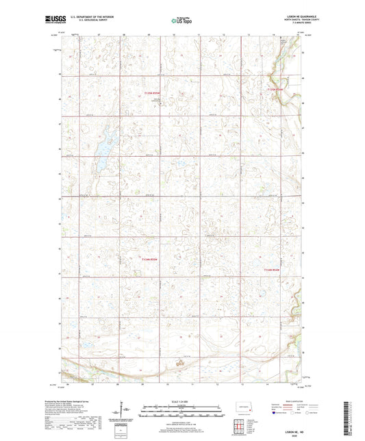 Lisbon NE North Dakota US Topo Map Image