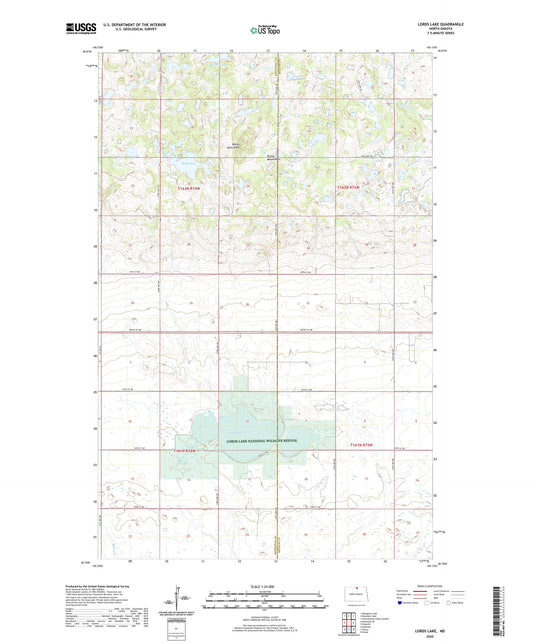 Lords Lake North Dakota US Topo Map Image