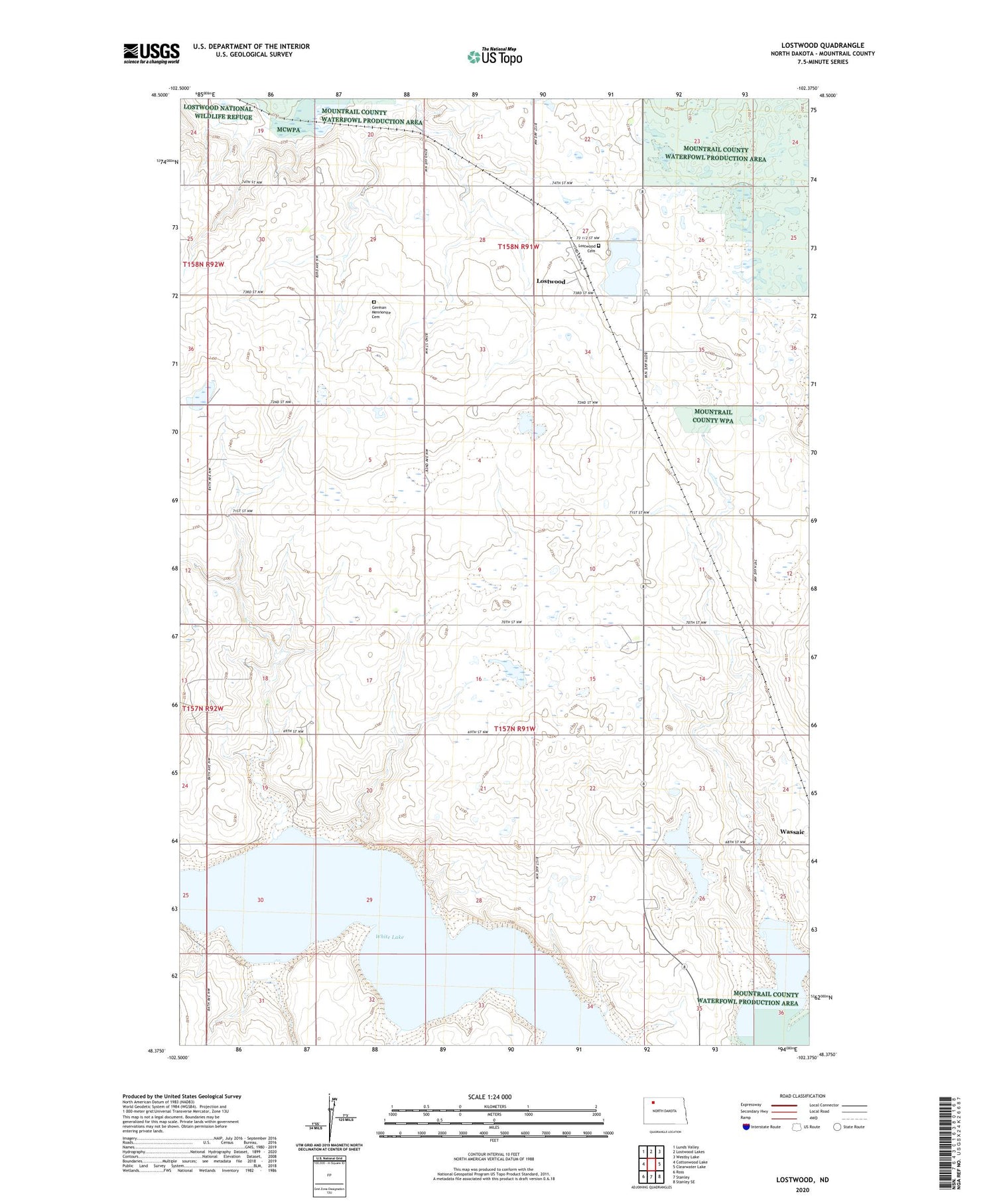 Lostwood North Dakota US Topo Map Image