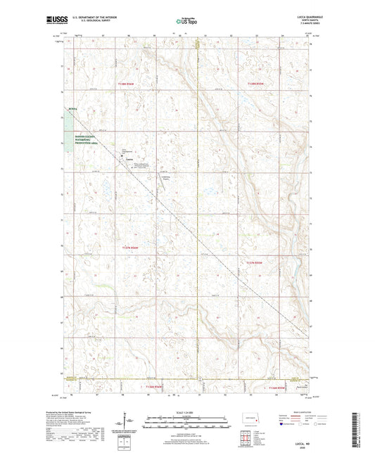 Lucca North Dakota US Topo Map Image