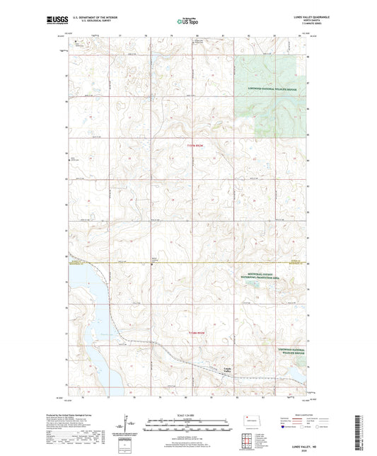Lunds Valley North Dakota US Topo Map Image