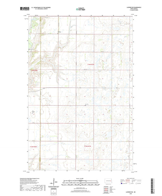 Luverne NW North Dakota US Topo Map Image