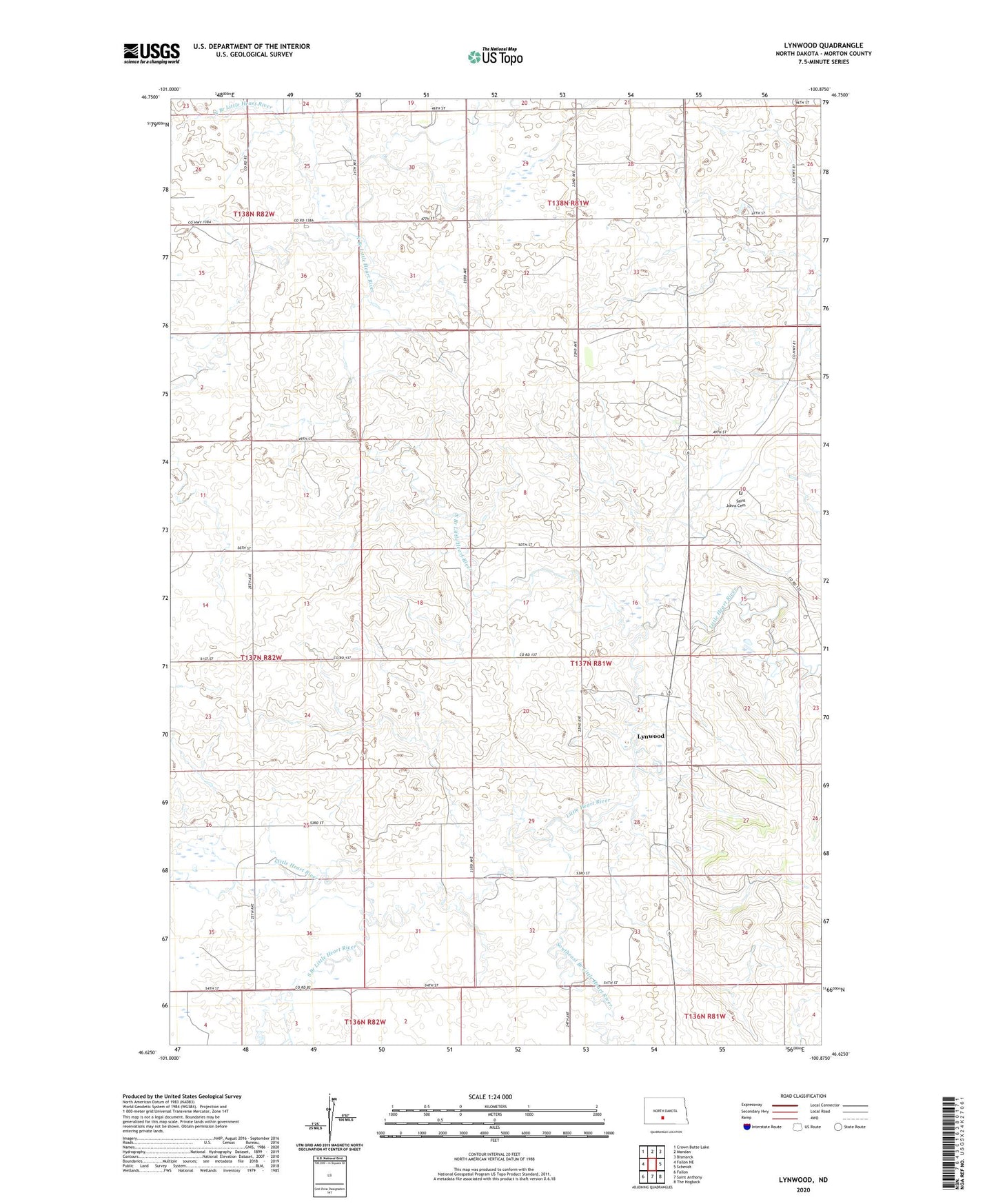 Lynwood North Dakota US Topo Map Image