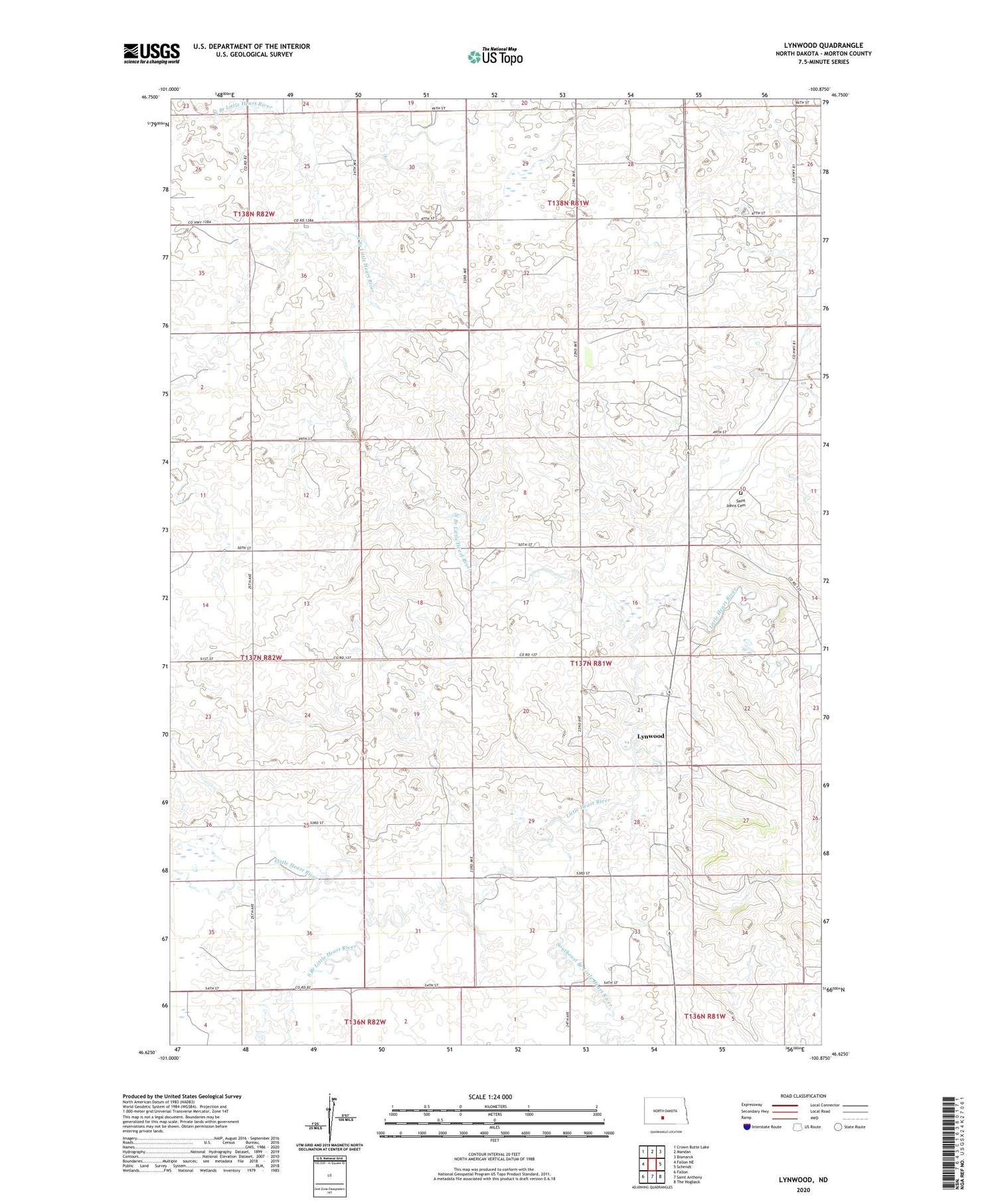 Lynwood North Dakota US Topo Map Image