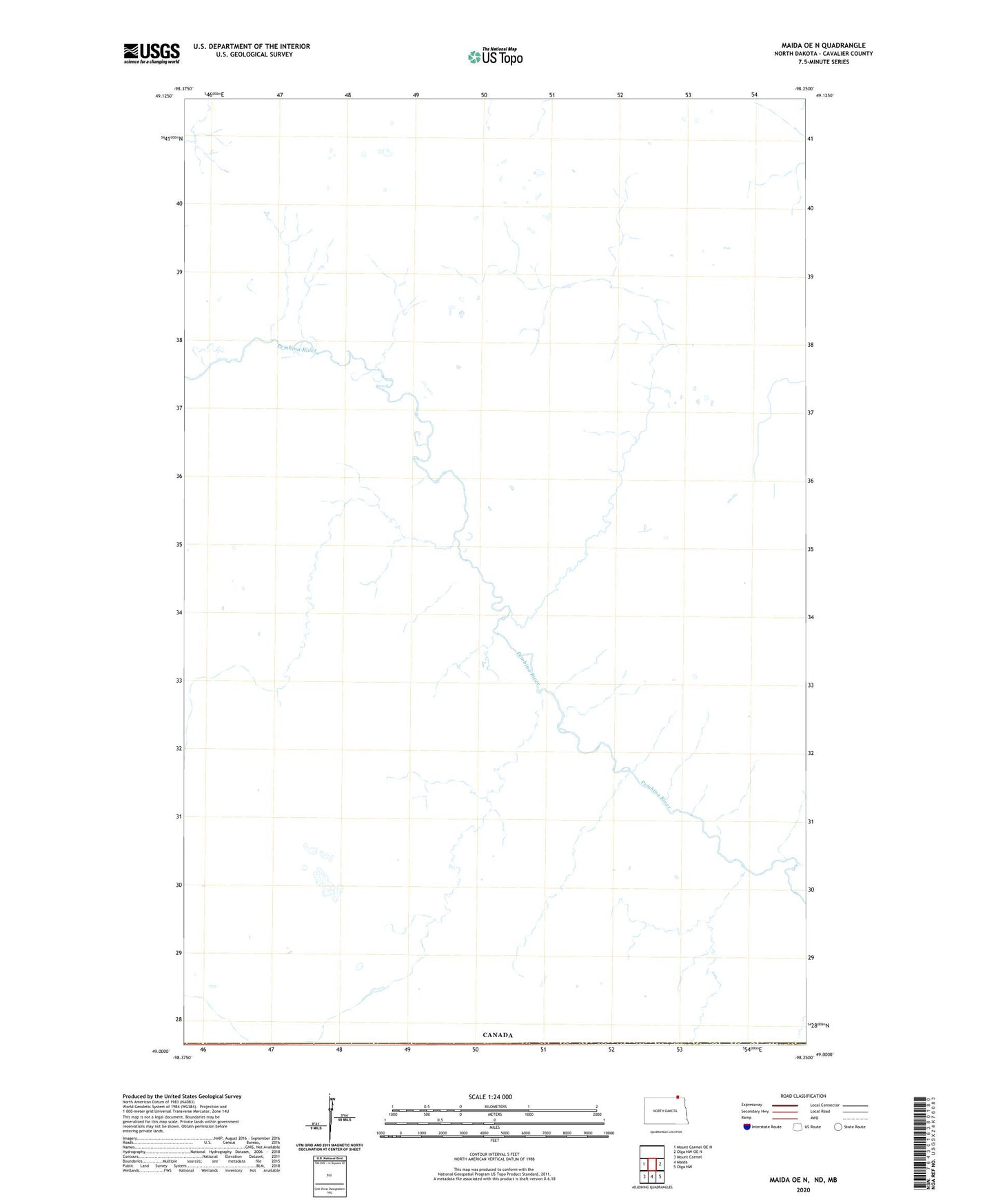 Maida OE N North Dakota US Topo Map Image