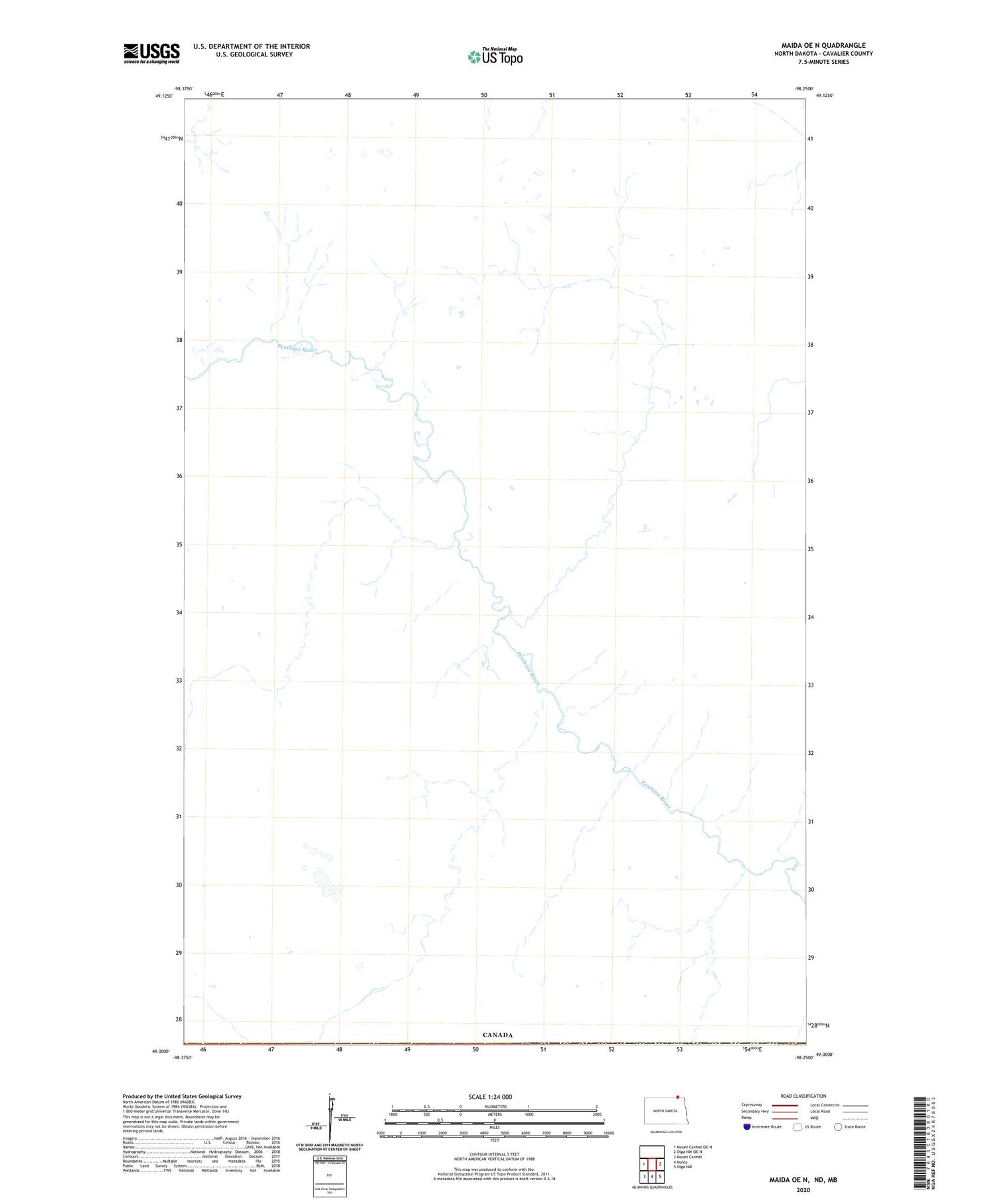 Maida OE N North Dakota US Topo Map Image