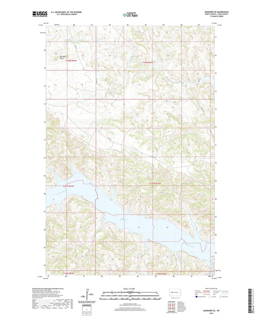 Mandaree SE North Dakota US Topo Map Image