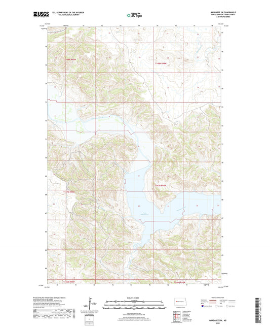 Mandaree SW North Dakota US Topo Map Image