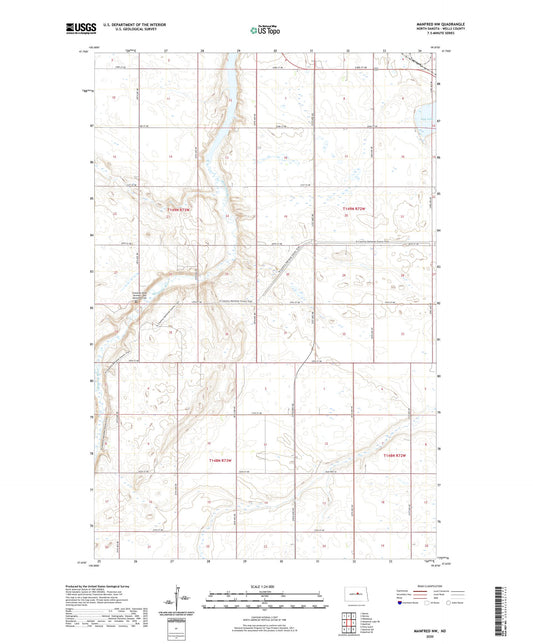 Manfred NW North Dakota US Topo Map Image
