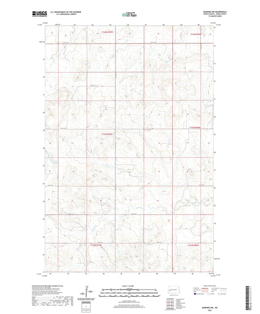 Manning NW North Dakota US Topo Map Image