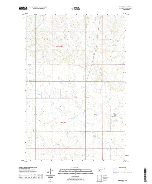 Manning SE North Dakota US Topo Map Image
