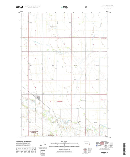 Mantador North Dakota US Topo Map Image