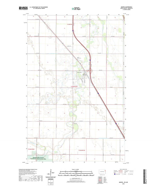 Manvel North Dakota US Topo Map Image