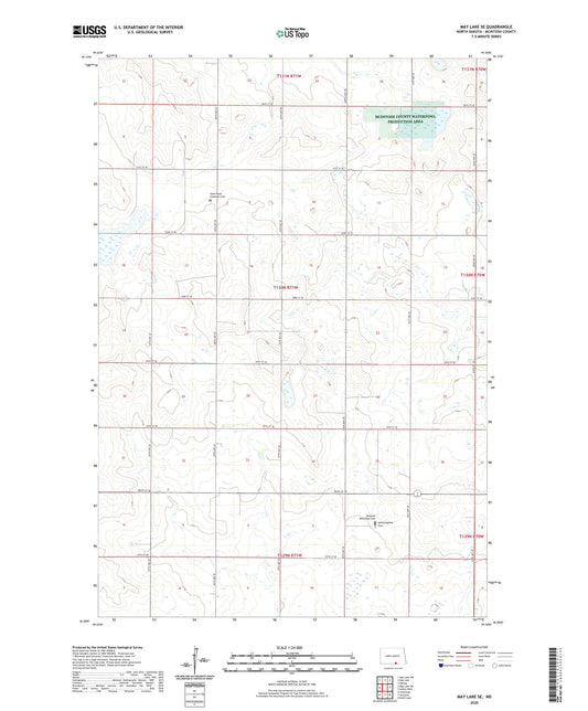 May Lake SE North Dakota US Topo Map Image