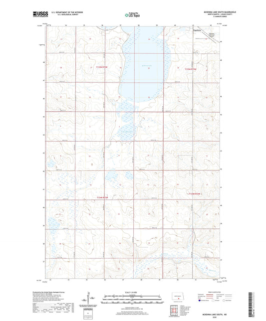 McKenna Lake South North Dakota US Topo Map Image