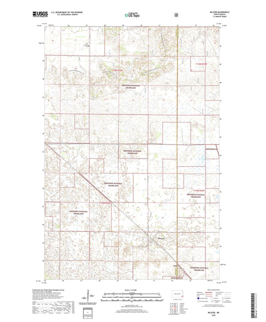 McLeod North Dakota US Topo Map Image