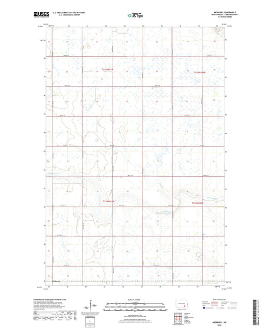 Medberry North Dakota US Topo Map Image