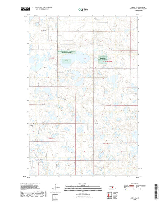 Medina SE North Dakota US Topo Map Image
