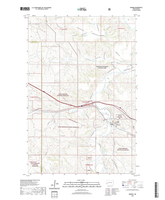 Medora North Dakota US Topo Map Image