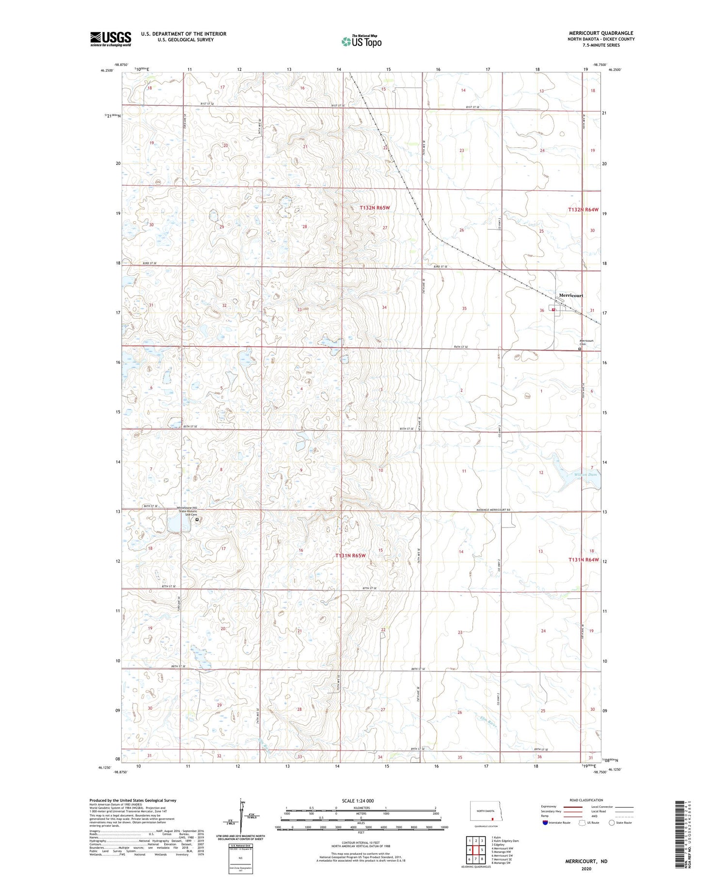 Merricourt North Dakota US Topo Map Image