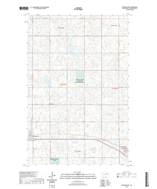 Michigan East North Dakota US Topo Map Image