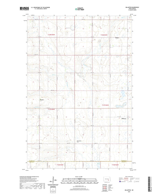 Millarton North Dakota US Topo Map Image
