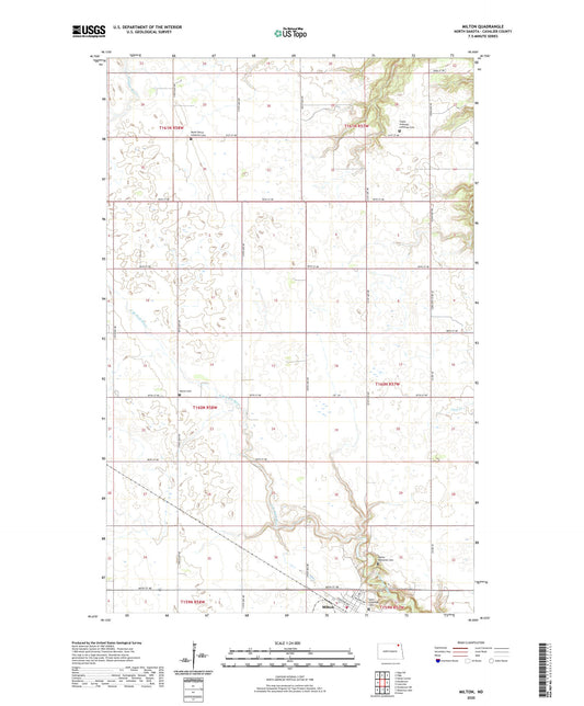 Milton North Dakota US Topo Map Image