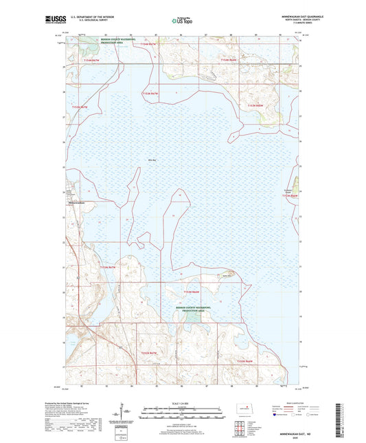 Minnewaukan East North Dakota US Topo Map Image