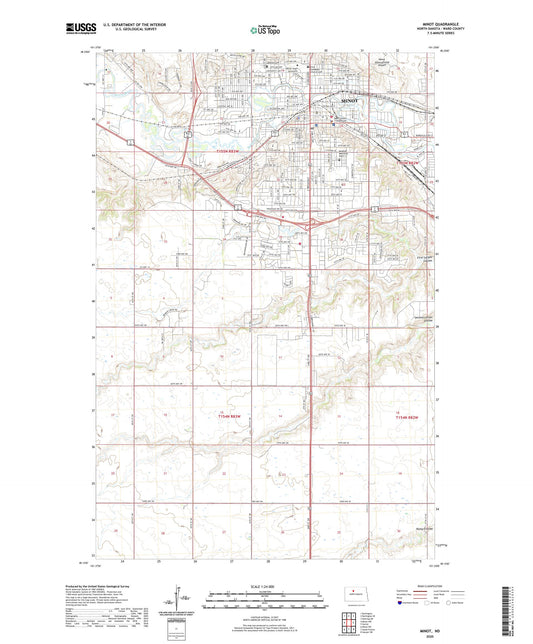 Minot North Dakota US Topo Map Image