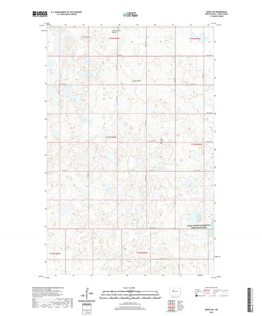 Minot SW North Dakota US Topo Map Image