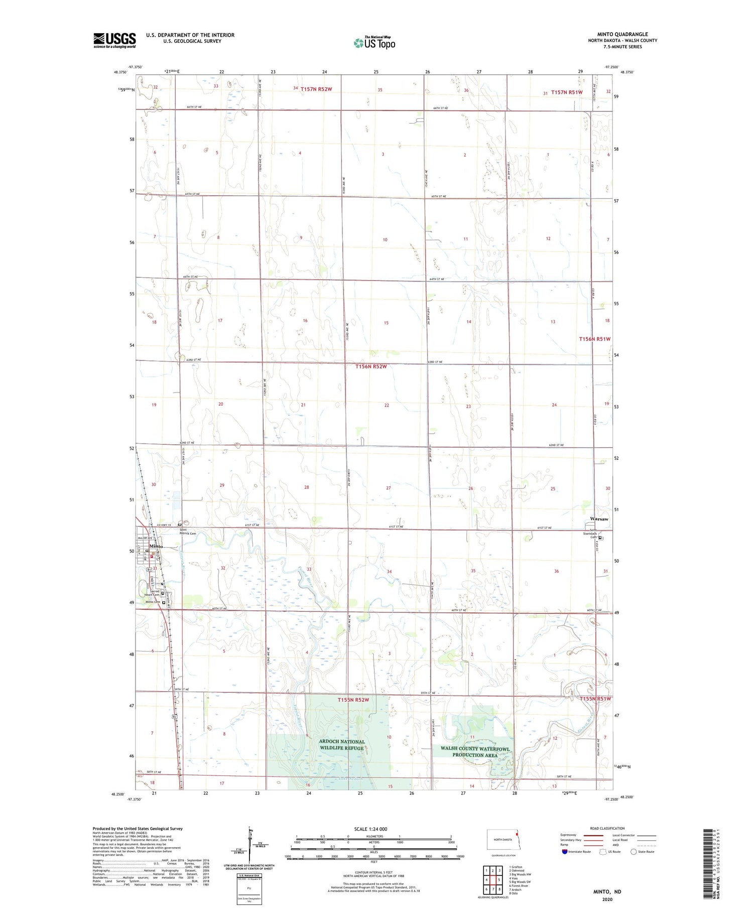 Minto North Dakota US Topo Map Image