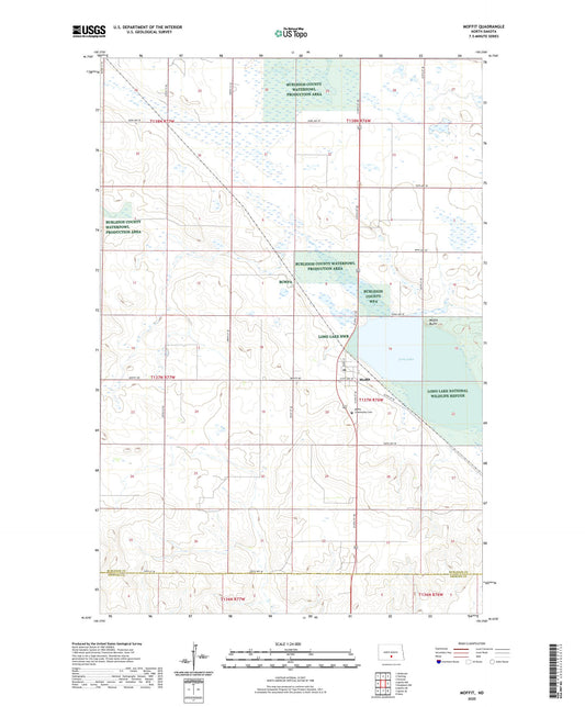 Moffit North Dakota US Topo Map Image