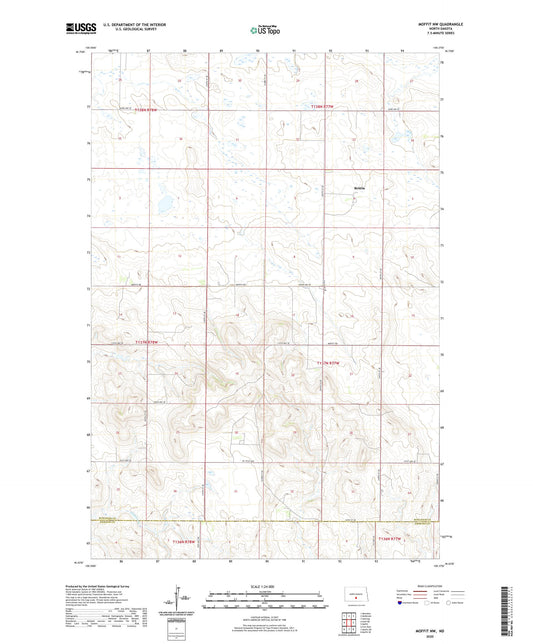 Moffit NW North Dakota US Topo Map Image