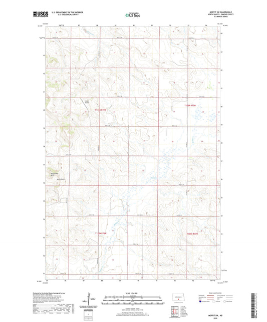 Moffit SW North Dakota US Topo Map Image