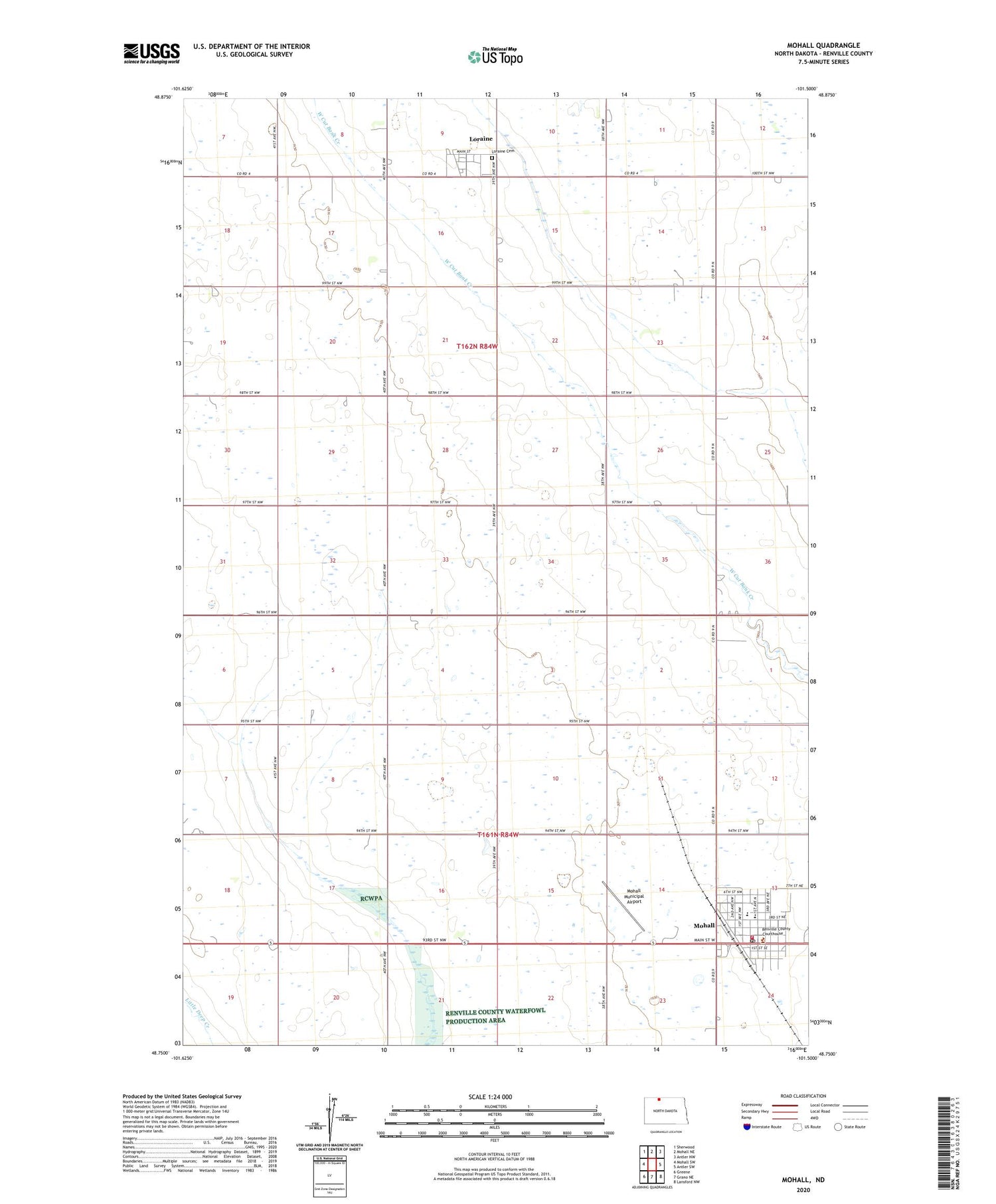 Mohall North Dakota US Topo Map Image