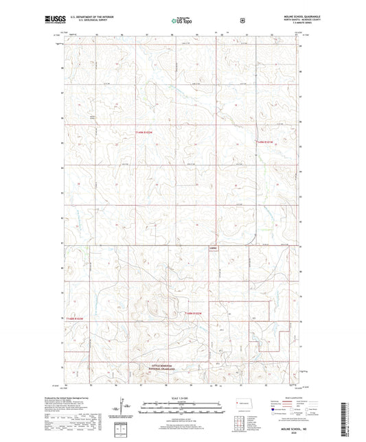Moline School North Dakota US Topo Map Image