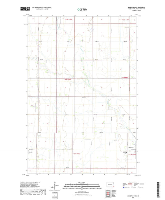 Mooreton West North Dakota US Topo Map Image