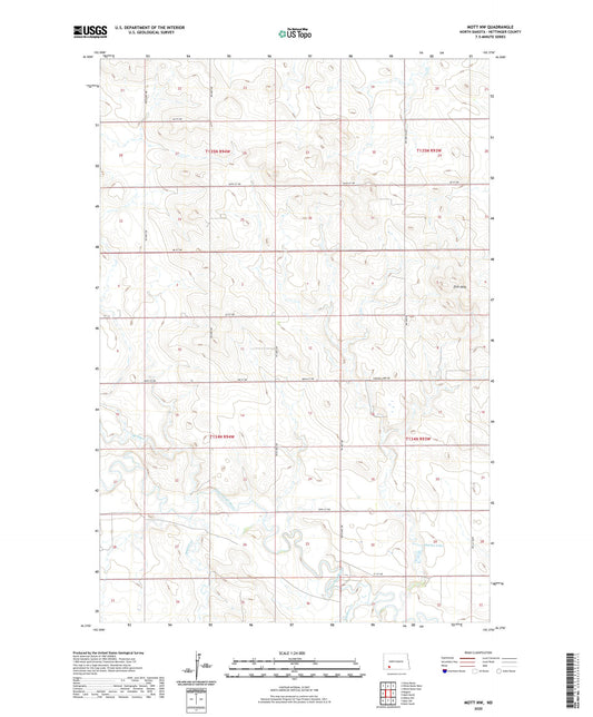 Mott NW North Dakota US Topo Map Image