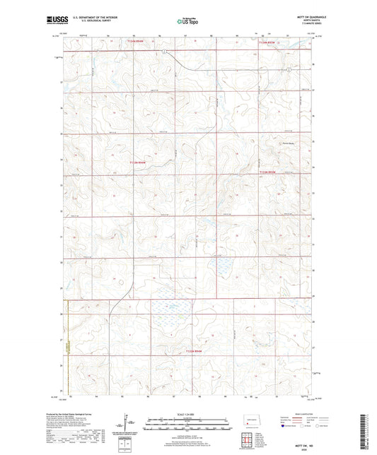 Mott SW North Dakota US Topo Map Image