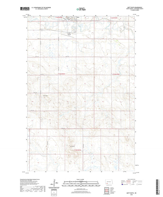 Mott South North Dakota US Topo Map Image